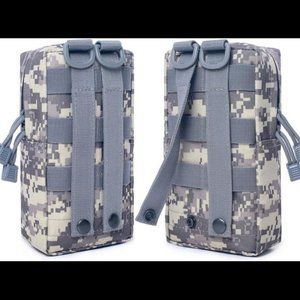 Set of 2 Pack Molle Tactical Compact Water-Resistant EDC Pouches Durable Nylon